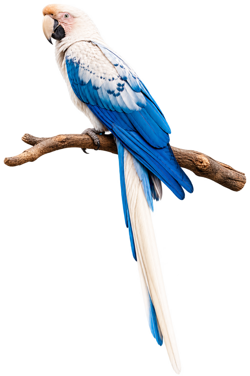 Blue and white macaw on a branch